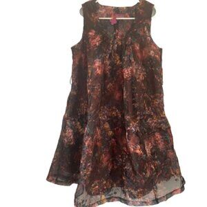Sweet Sinnamon Dark Floral Sleeveless Dress
